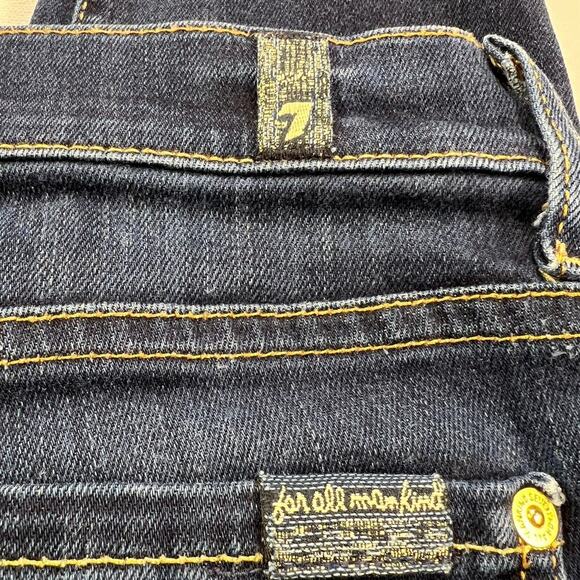7 For All Mankind Cropped Skinny Jean Dark Wash Low Rise Size 27 - Picture 11 of 13